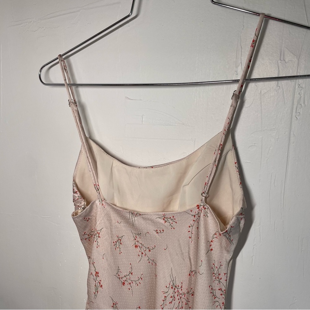 Selfie Leslie Well Versed Romantic Floral Pleated Bust Front Split Slip Dress - Picture 8 of 14